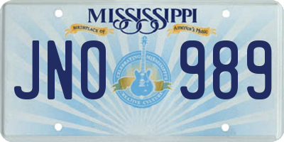 MS license plate JNO989
