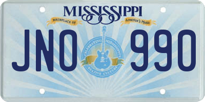 MS license plate JNO990