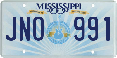 MS license plate JNO991