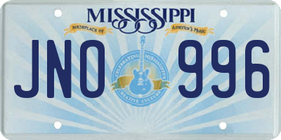MS license plate JNO996