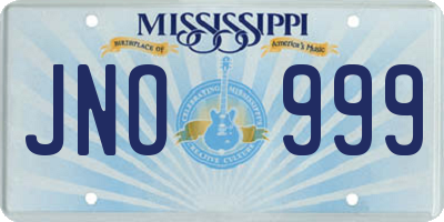 MS license plate JNO999