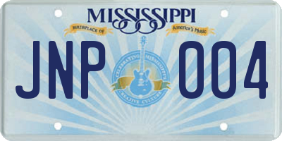 MS license plate JNP004