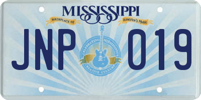 MS license plate JNP019