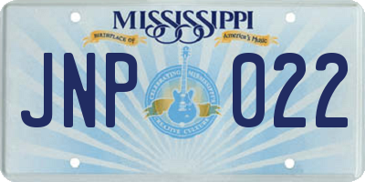 MS license plate JNP022
