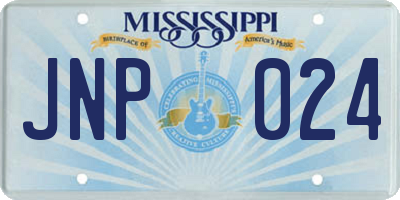 MS license plate JNP024