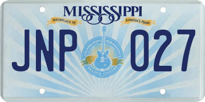 MS license plate JNP027