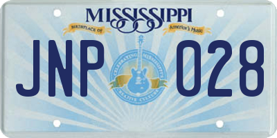 MS license plate JNP028