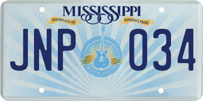 MS license plate JNP034