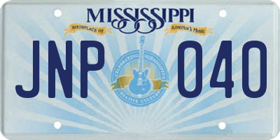 MS license plate JNP040