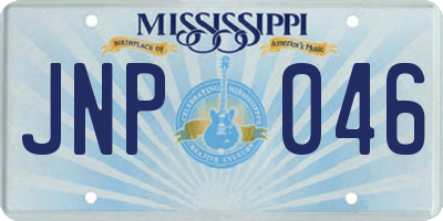 MS license plate JNP046