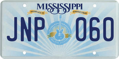 MS license plate JNP060