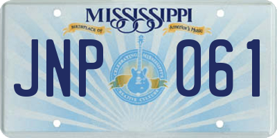 MS license plate JNP061