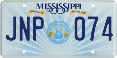 MS license plate JNP074
