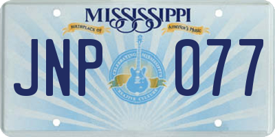 MS license plate JNP077
