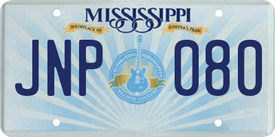 MS license plate JNP080