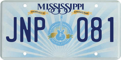 MS license plate JNP081