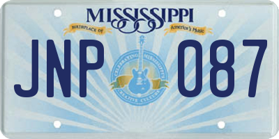 MS license plate JNP087
