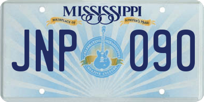 MS license plate JNP090