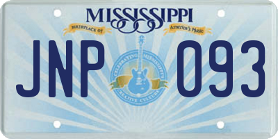 MS license plate JNP093