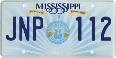 MS license plate JNP112