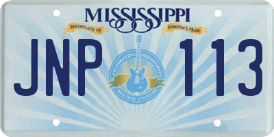 MS license plate JNP113