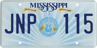 MS license plate JNP115