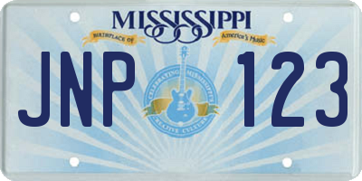 MS license plate JNP123
