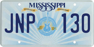 MS license plate JNP130