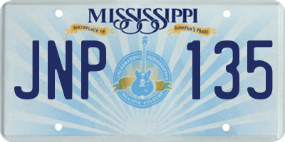 MS license plate JNP135