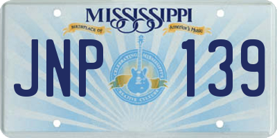 MS license plate JNP139