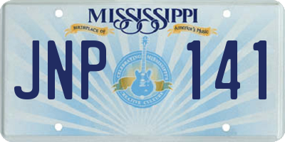 MS license plate JNP141