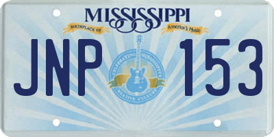 MS license plate JNP153