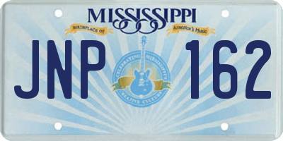 MS license plate JNP162