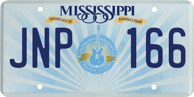 MS license plate JNP166