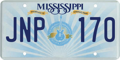 MS license plate JNP170