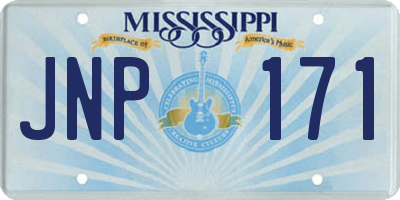 MS license plate JNP171