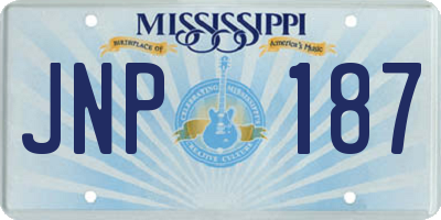 MS license plate JNP187