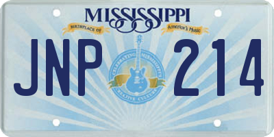 MS license plate JNP214