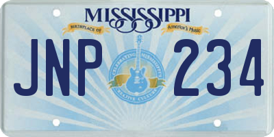 MS license plate JNP234