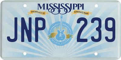MS license plate JNP239