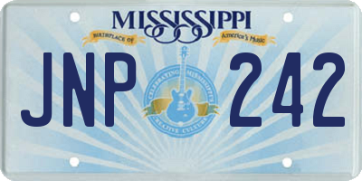 MS license plate JNP242