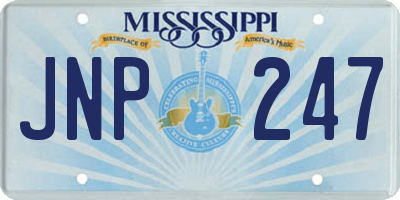 MS license plate JNP247