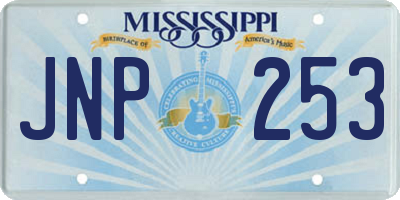 MS license plate JNP253