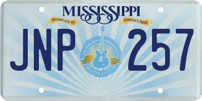 MS license plate JNP257