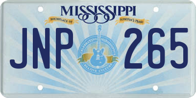 MS license plate JNP265