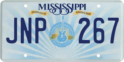 MS license plate JNP267