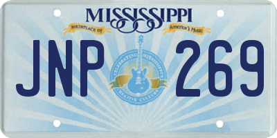 MS license plate JNP269