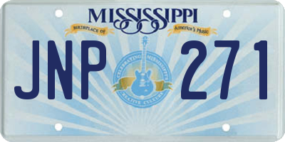 MS license plate JNP271