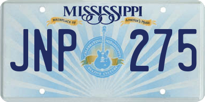 MS license plate JNP275