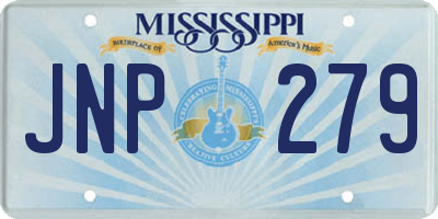 MS license plate JNP279
